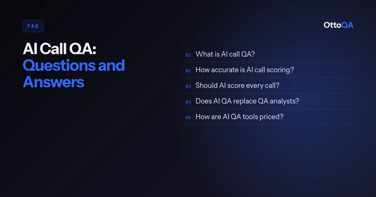 AI call QA questions and answers: accuracy, sampling, analysts and pricing