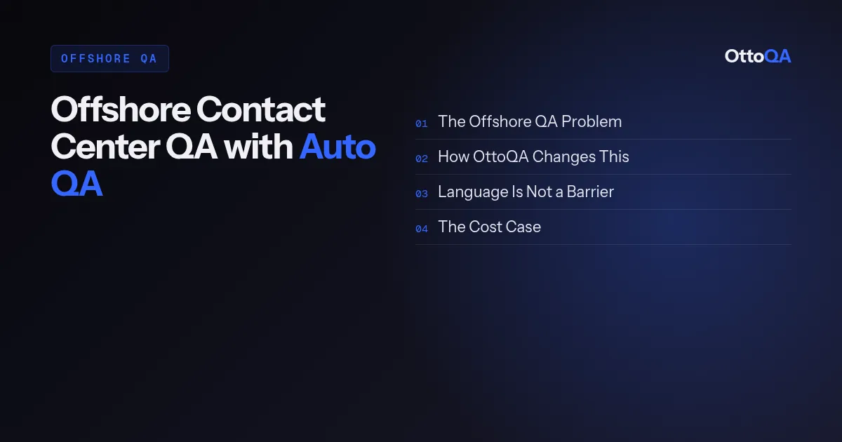 Offshore contact center QA with Auto QA for US companies