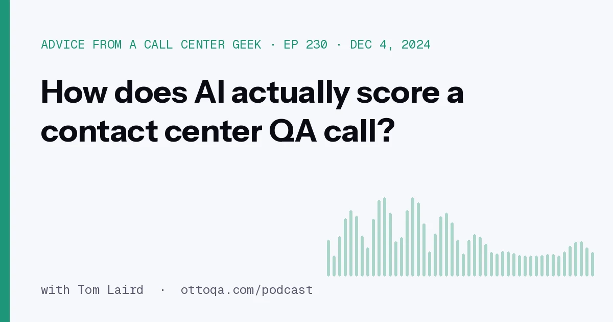 How does AI actually score a contact center QA call?