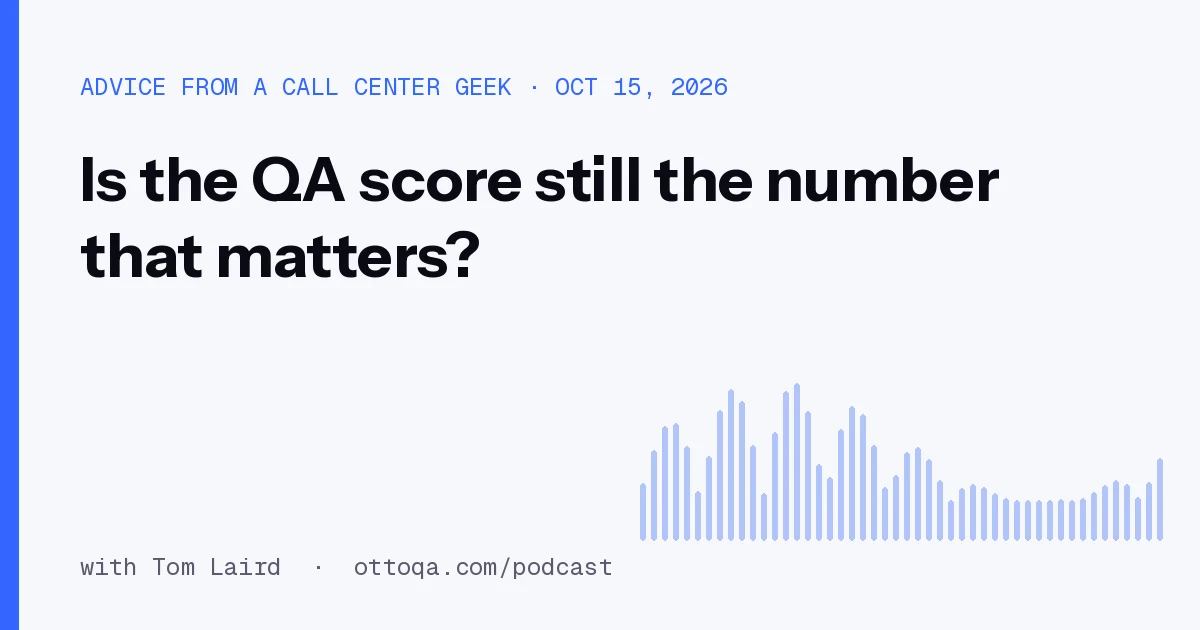 Is the QA score still the number that matters?
